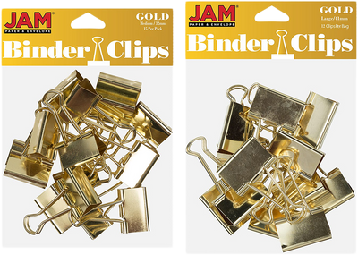 Gold Large 44mm & Medium 32mm Binder Clips