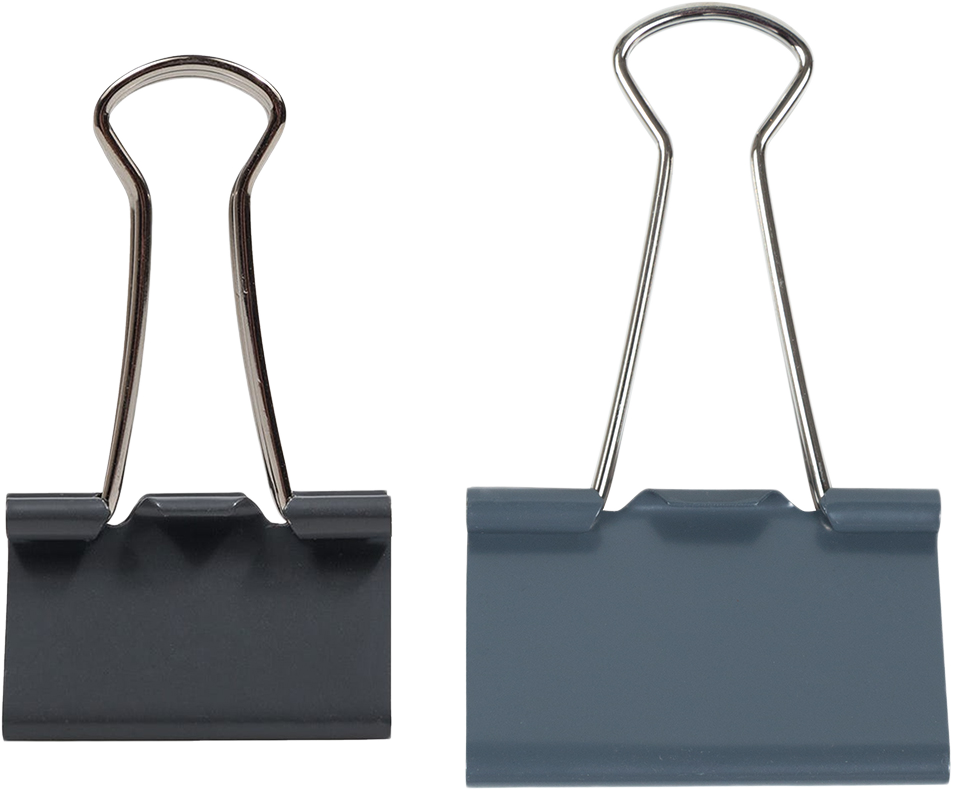 Gray Large 44mm & Medium 32mm Binder Clips