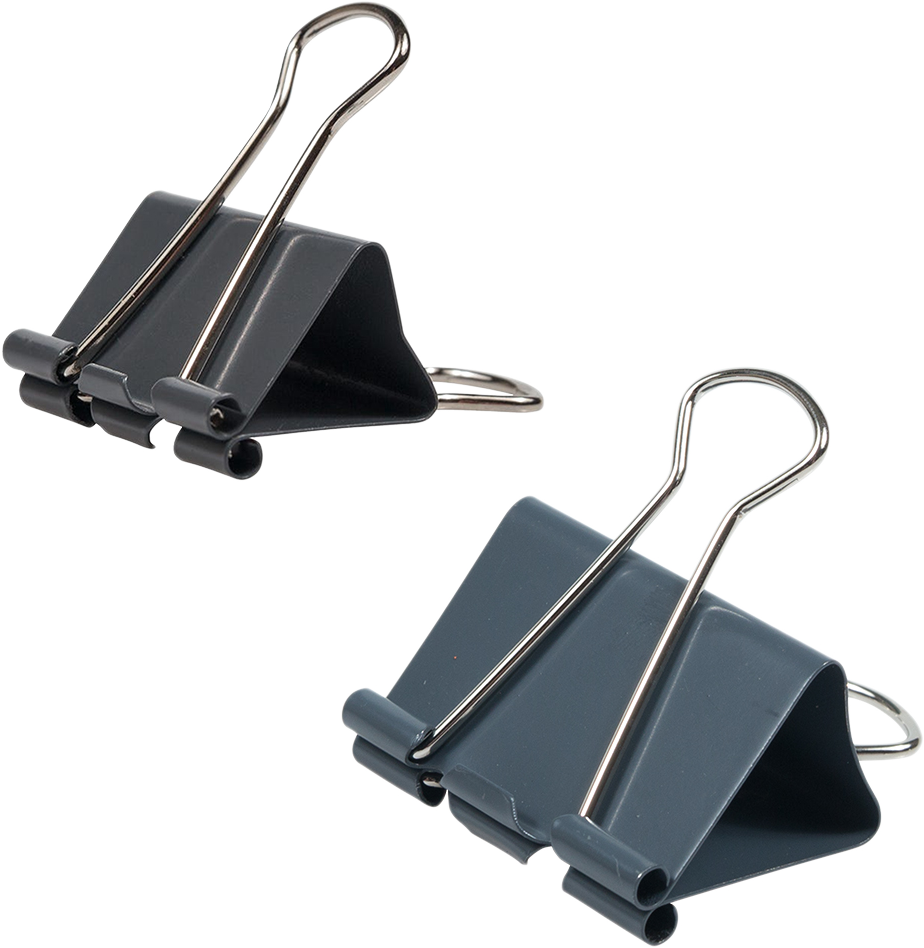 Gray Large 44mm & Medium 32mm Binder Clips