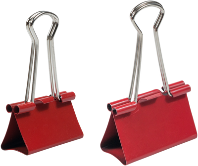 Red Large 44mm & Medium 32mm Binder Clips