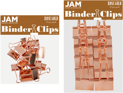 Rose Gold Large 44mm & Medium 32mm Binder Clips