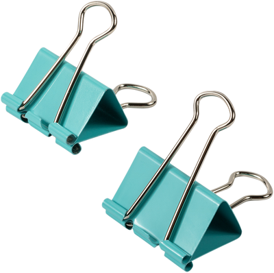 Teal Large 44mm & Medium 32mm Binder Clips