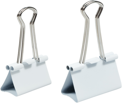 White Large 44mm & Medium 32mm Binder Clips
