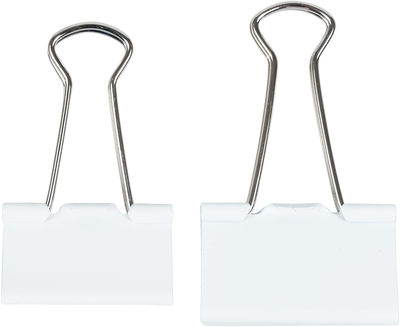 White Large 44mm & Medium 32mm Binder Clips