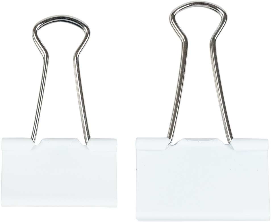 White Large 44mm & Medium 32mm Binder Clips