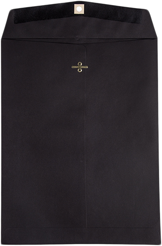 Smooth Midnight Black 24lb 10 x 13 Open End Envelopes with Clasp