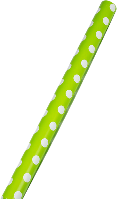 Lime Green with White Dots Wrapping Paper (25 Sq Ft)