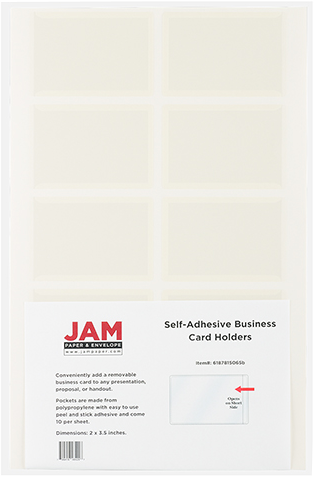 Clear Self-Adhesive Business Card Holders (2 x 3 1/2)
