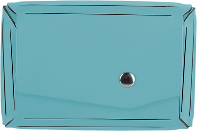 Teal Leather Business Card Case with Snap Closure - 20 Card Capacity