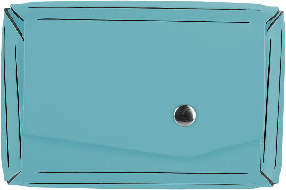 Teal Leather Business Card Case with Snap Closure - 20 Card Capacity