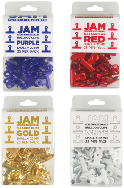Assorted Small 22mm Bulldog Clips - 4 Packs of 25