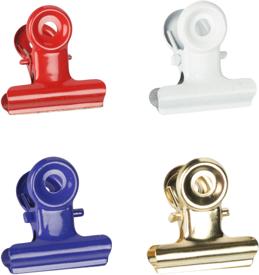 Assorted Small 22mm Bulldog Clips - 4 Packs of 25