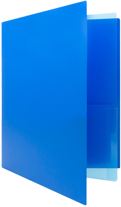 Blue 9 x 12 Plastic 4 Pocket Folders