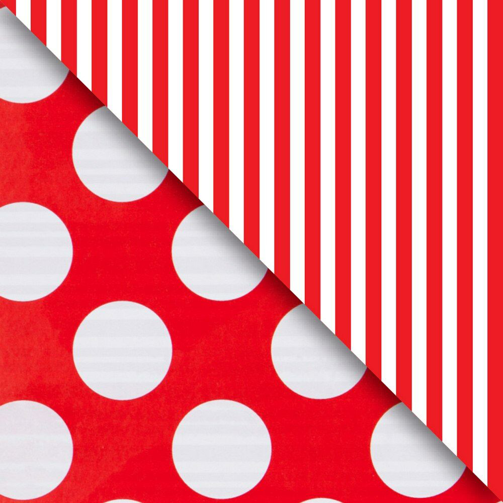 Red Dot and Stripe Bulk Wrapping Paper (1666 Sq Ft)
