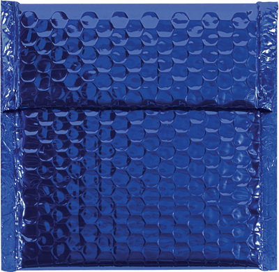 Blue Metallic 7 x 6 3/4 Bubble Mailer with Peel & Seal