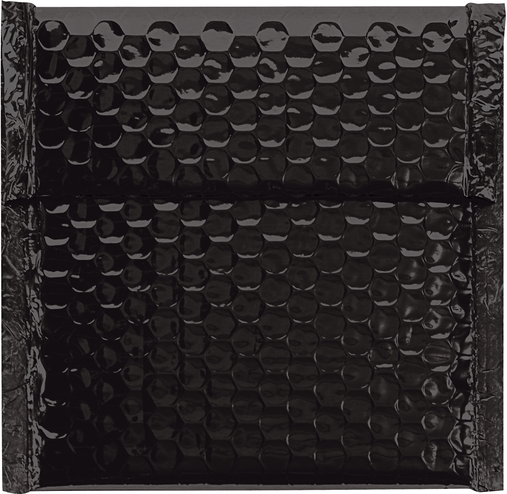 Black Metallic 7 x 6 3/4 Bubble Mailer with Peel & Seal