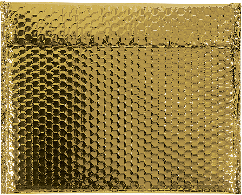 Gold Metallic 80lb 13 3/4 x 11 Bubble Mailer with Peel & Seal