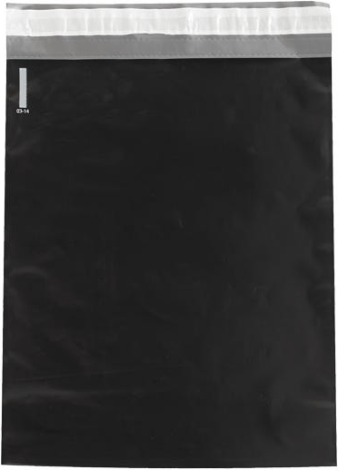 Black 14lb 12 x 15 1/2 Poly Mailer with Peel & Seal