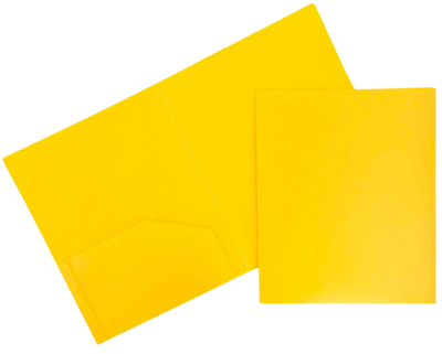 Yellow 9 x 12 Plastic Heavy Duty Folders