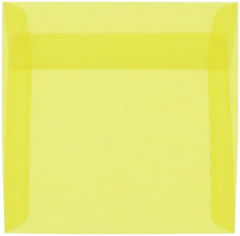 Primary Yellow Translucent 30lb 5 1/2 x 5 1/2 Square Envelopes