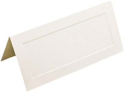 Ivory with Embossed Border 2 x 4 1/4 Foldover Place Cards