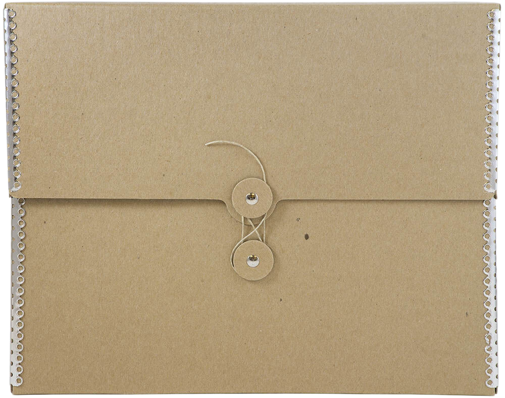 Natural Brown Kraft Medium 9 1/2 x 12 x 2 3/4 Portfolios with Metal Edge