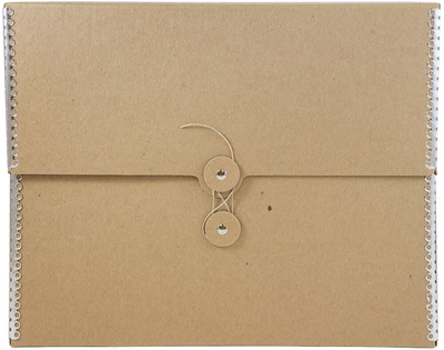 Natural Brown Kraft Medium 9 1/2 x 12 x 2 3/4 Portfolios with Metal Edge