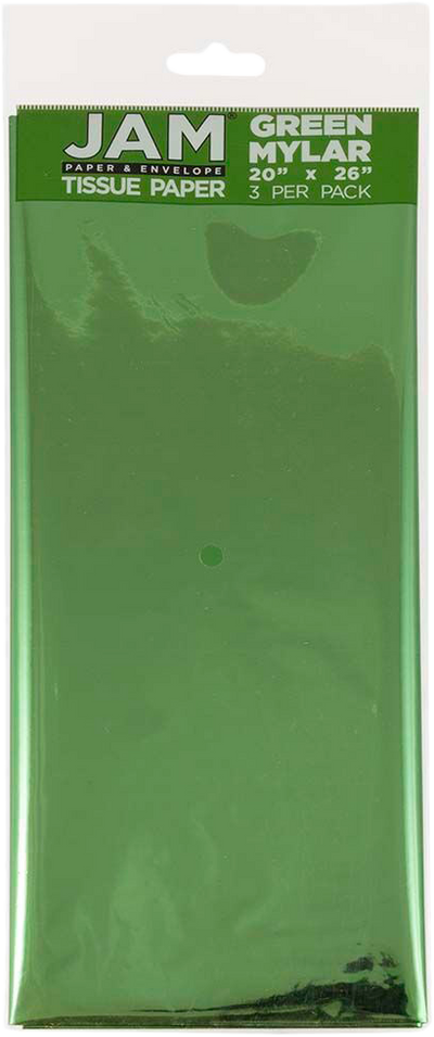 Green Mylar Tissue Paper (20 x 26) - 3 Sheets