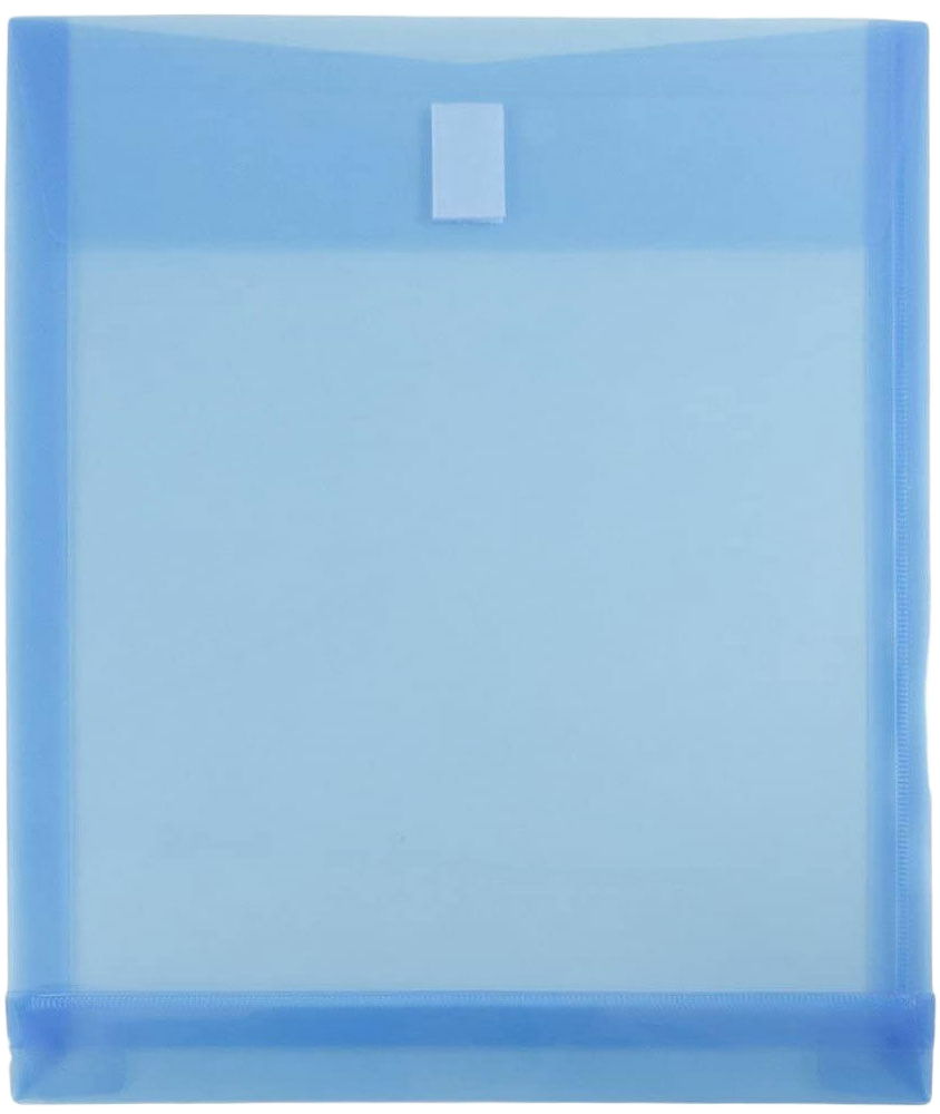 Blue Letter Open End with 1" Expansion Plastic Envelopes (9 3/4 x 11 3/4) with Hook and Loop Closure