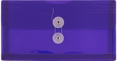 Purple #10 Business Plastic Envelopes (5 1/4 x 10) with Button & String