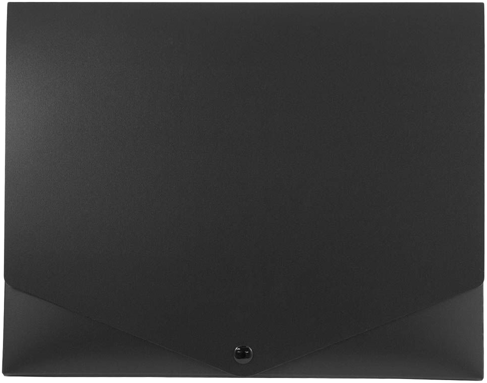 Black Medium 10 x 12 1/2 x 3/4 Plastic Portfolios with Snap
