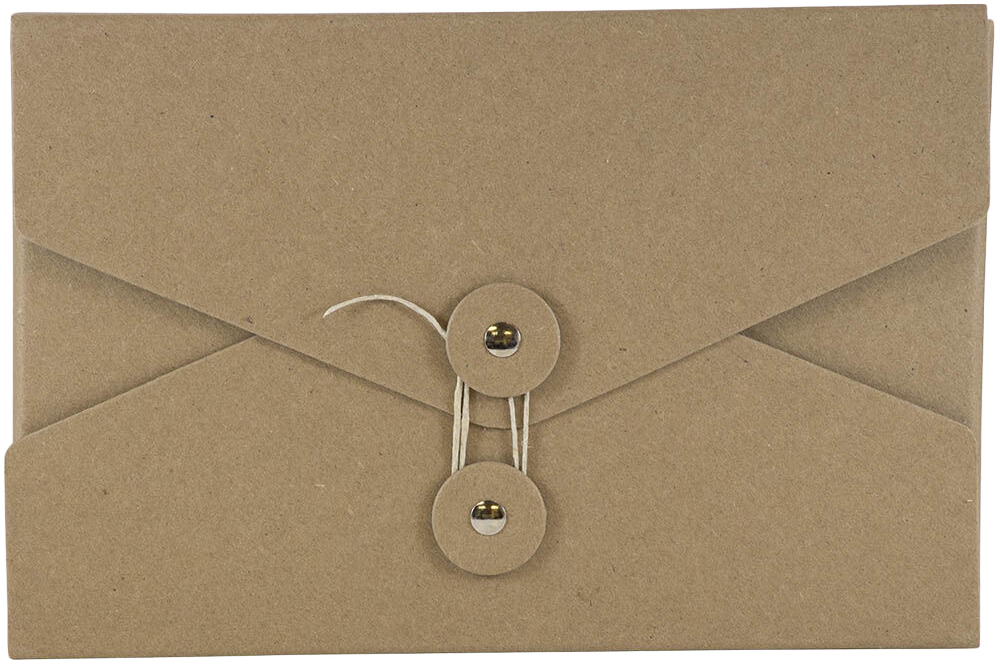 Natural Brown Kraft 5 1/2 x 8 1/2 x 1 Button and String Video Portfolios