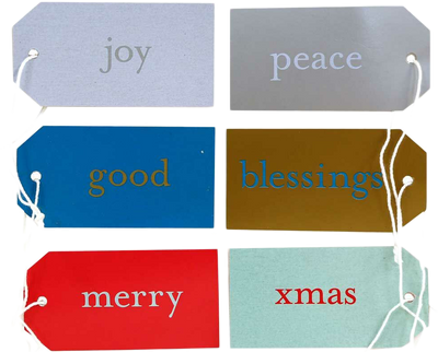 Christmas Expressions Double Sided Small Gift Tag 6 Pack 3 1/16 x 1 5/8