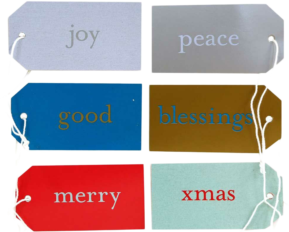 Christmas Expressions Double Sided Small Gift Tag 6 Pack 3 1/16 x 1 5/8