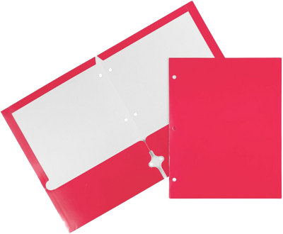 Glossy Hot Pink 9 x 12 3 Hole Punch Folders