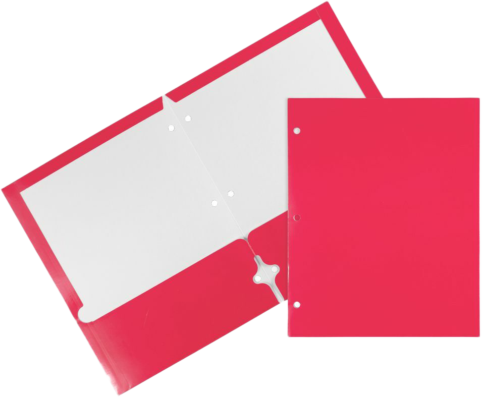Glossy Hot Pink 9 x 12 3 Hole Punch Folders