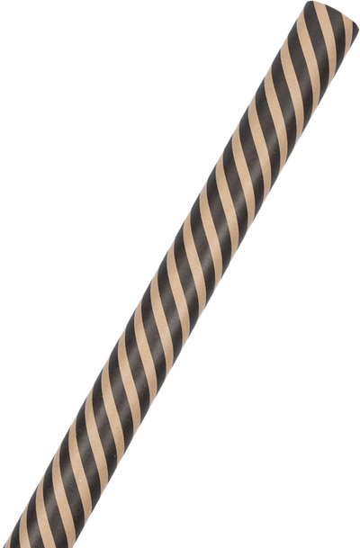 Brown Kraft and Black Stripes Wrapping Paper (25 Sq Ft)