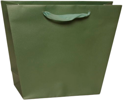 Metallic Green Medium Trapezoid Gift Bags (9 x 4 x 10)