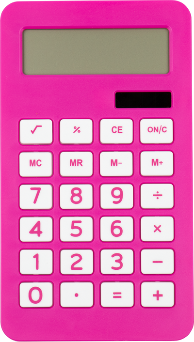 Assorted Fuchsia Pink/Purple Desktop 10 Digit LCD Display Calculator Set (10 Pack)