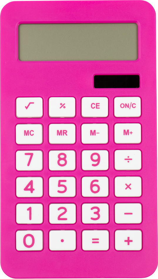 Assorted Fuchsia Pink/Purple Desktop 10 Digit LCD Display Calculator Set (10 Pack)