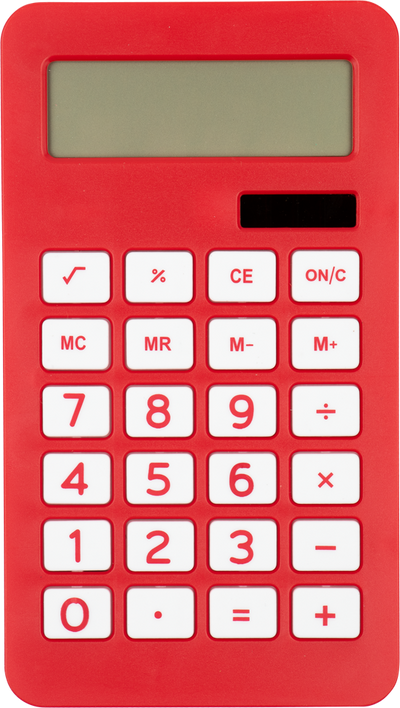 Assorted Red/Blue Desktop 10 Digit LCD Display Calculator Set (10 Pack)