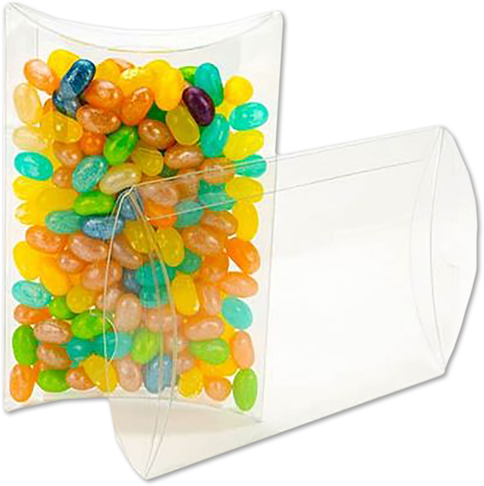 Clear Plastic Pillow Boxes (4 x 1 1/8 x 6) - 25 Pack