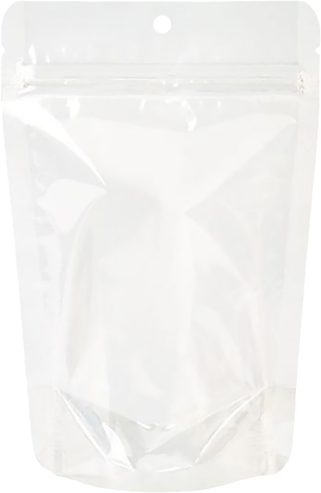 Clear Stand Up Zipper Pouches with Hang Hole (4 11/16 x 3 x 7 1/4) - 100 Pack