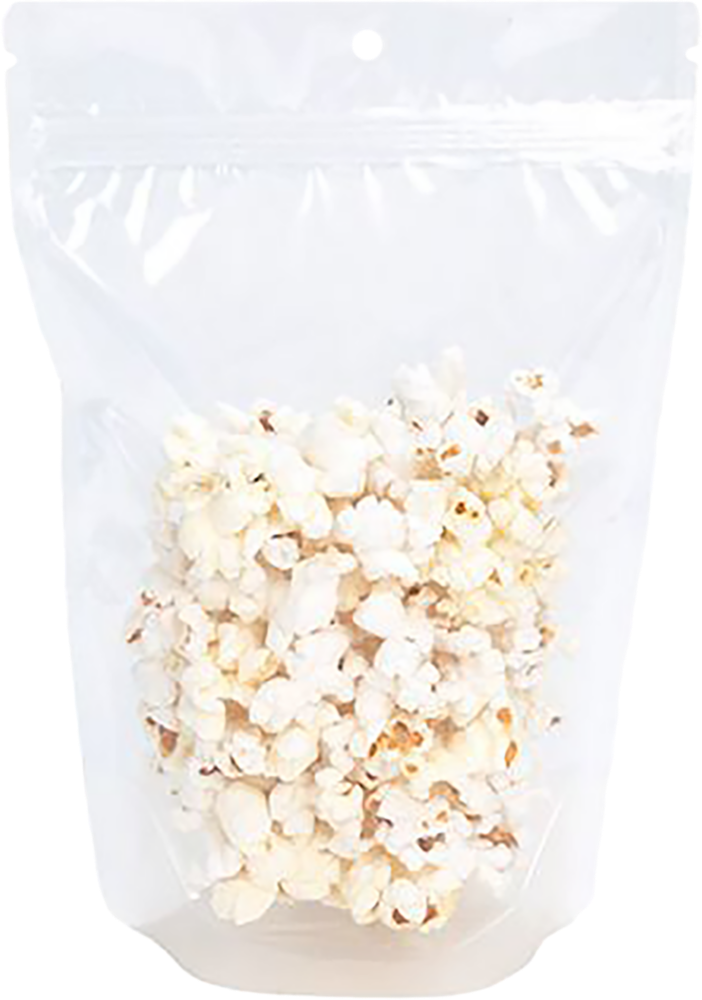 Clear Stand Up Zipper Pouches with Hang Hole (5 7/8 x 31/2 x 9 1/8) - 100 Pack