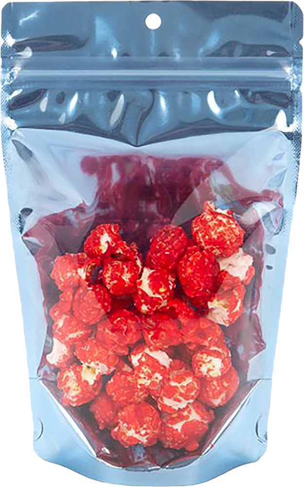Brilliant Blue Stand Up Zipper Pouches with Hang Hole (5 1/8 x 3 1/8 x 8 1/8) - 100 Pack