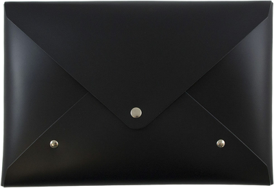 Black 9 1/2 x 6 1/2 x 1 Leather Portfolios with Snap