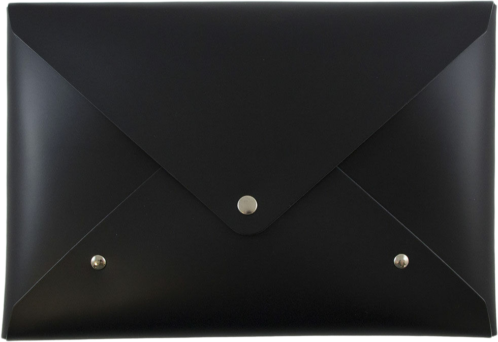 Black 9 1/2 x 6 1/2 x 1 Leather Portfolios with Snap