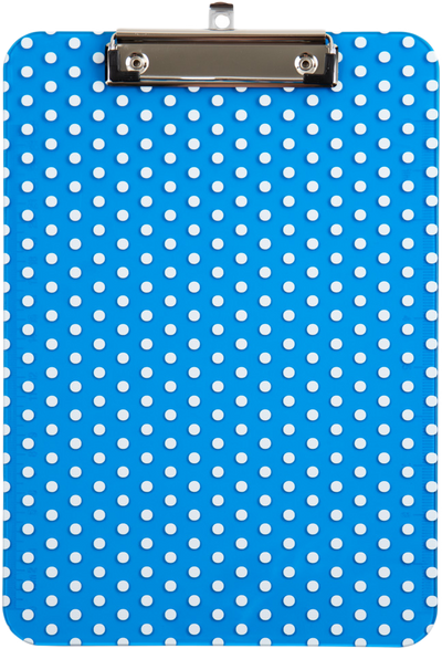 Blue Dots 9 x 12 1/2 Translucent Plastic Clipboards