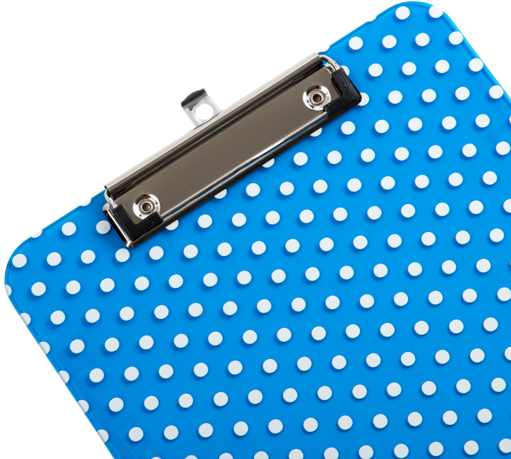 Blue Dots 9 x 12 1/2 Translucent Plastic Clipboards
