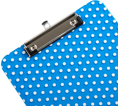 Blue Dots 9 x 12 1/2 Translucent Plastic Clipboards